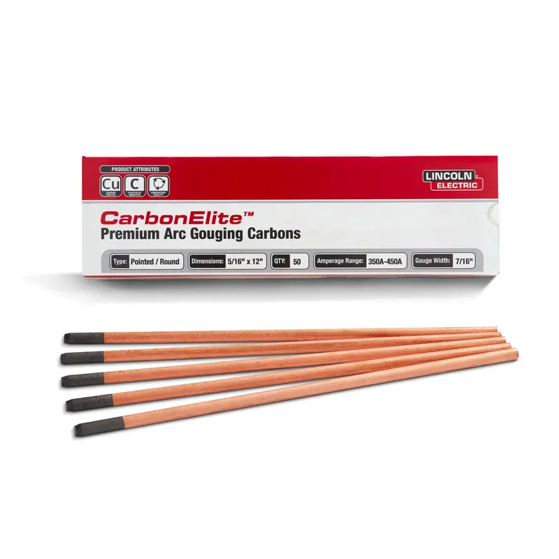 Lincoln KP3801 CarbonElite Hollow 12-Inch Gouging Rods (50-Pack)