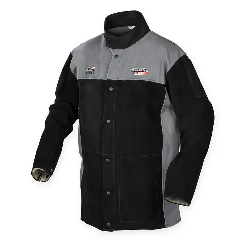 Lincoln XVI Split-Leather Flame-Resistant Welding Jacket – Industrial Grade (Model K4933)
