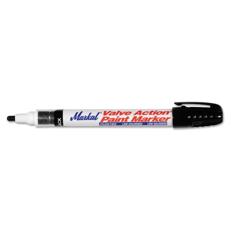 Markal Black Valve-Action Paint Marker – 1/8″ Tip, Medium Flow (Model 96823)