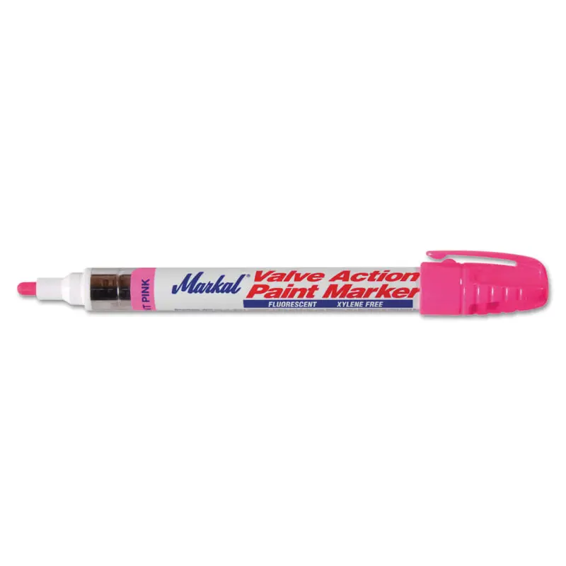 Markal High-Visibility Pink Valve Action Paint Marker – 1/8-Inch Tip – 97053