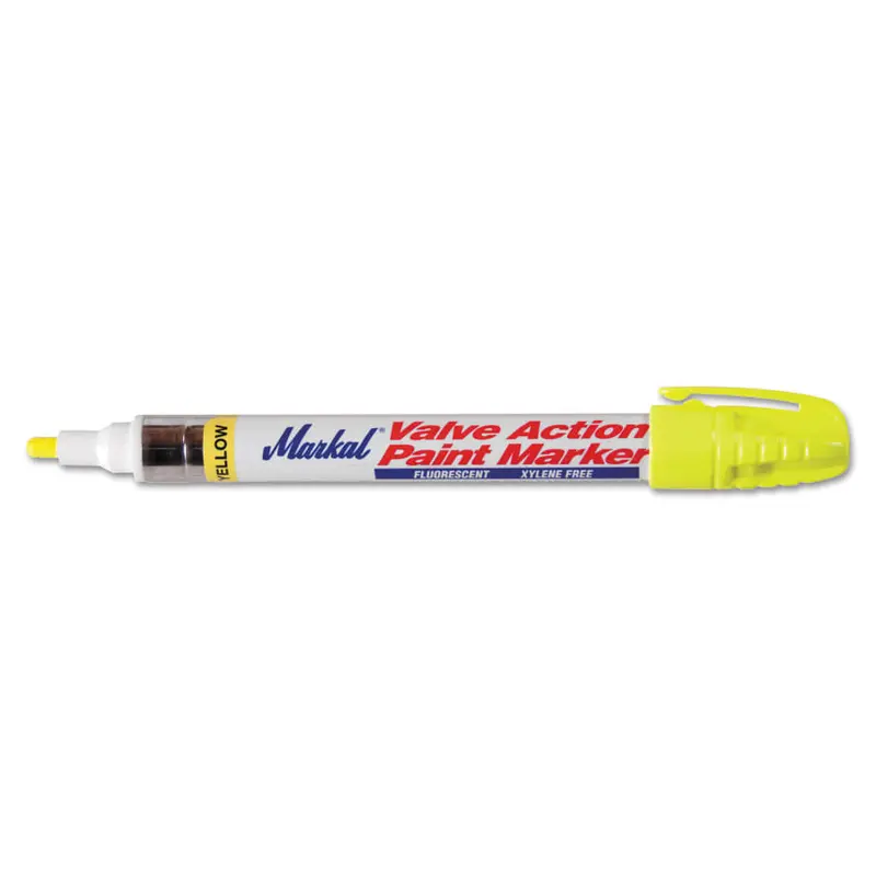 Markal High-Visibility Yellow Valve Action Paint Marker – 1/8-Inch Tip – 97050
