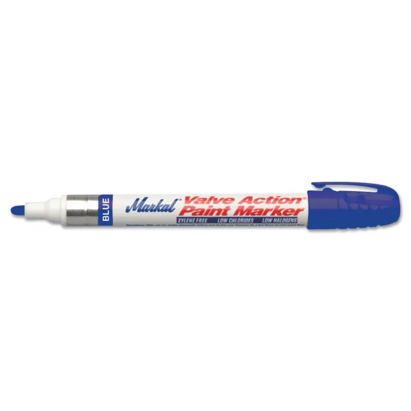 Markal Valve Action Paint Marker – Blue, 1/8-Inch Tip, Medium Flow – 96805
