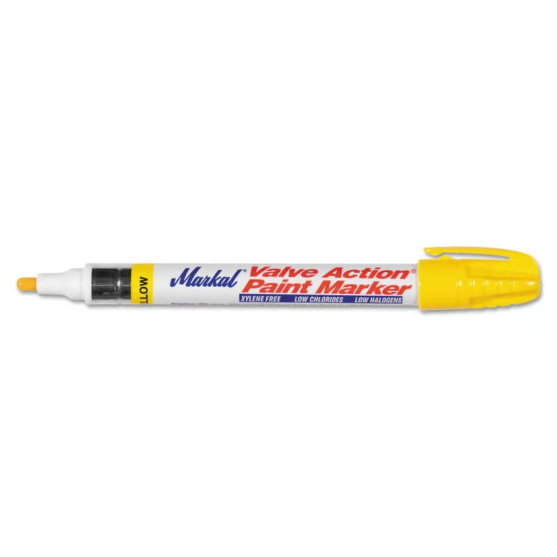 Markal Yellow Valve-Action Paint Marker – 1/8″ Tip, Medium Flow (Model 96821)