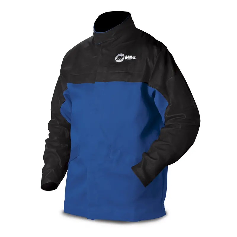 Miller Hybrid Welding Jacket: Leather Front & Indura Flame-Retardant Back – 231126