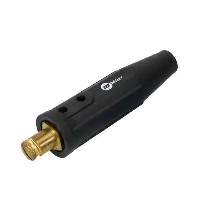 Miller Insulated Twin-Lock Male Connector – Tweco/Lenco Style, 1/0–2/0, Black (Model 191981)