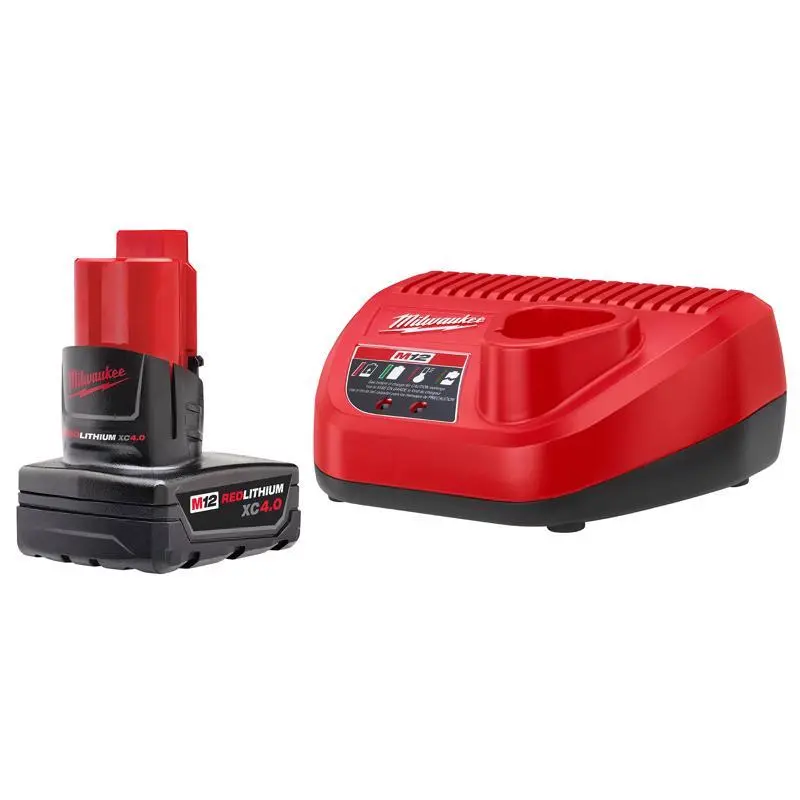 Milwaukee M12 RedLithium XC 4.0 Ah Battery & Charger Starter Kit
