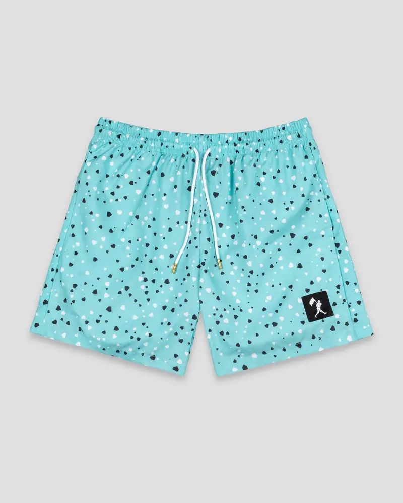 Mint Home Plate Splatter Swim Trunks