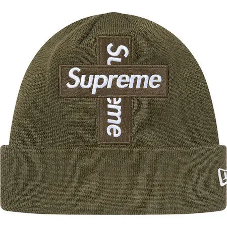 New Era® Supreme Cross Box Logo Beanie – Olive Green