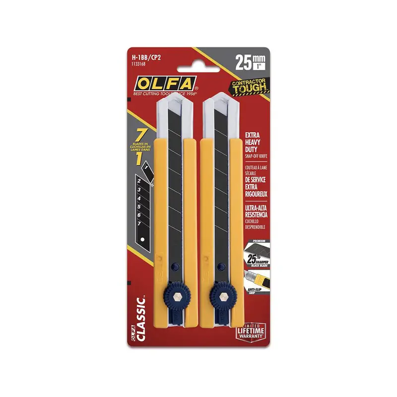 OLFA H-1BB/CP2 Snap-Off Utility Knife – Heavy-Duty 2-Pack