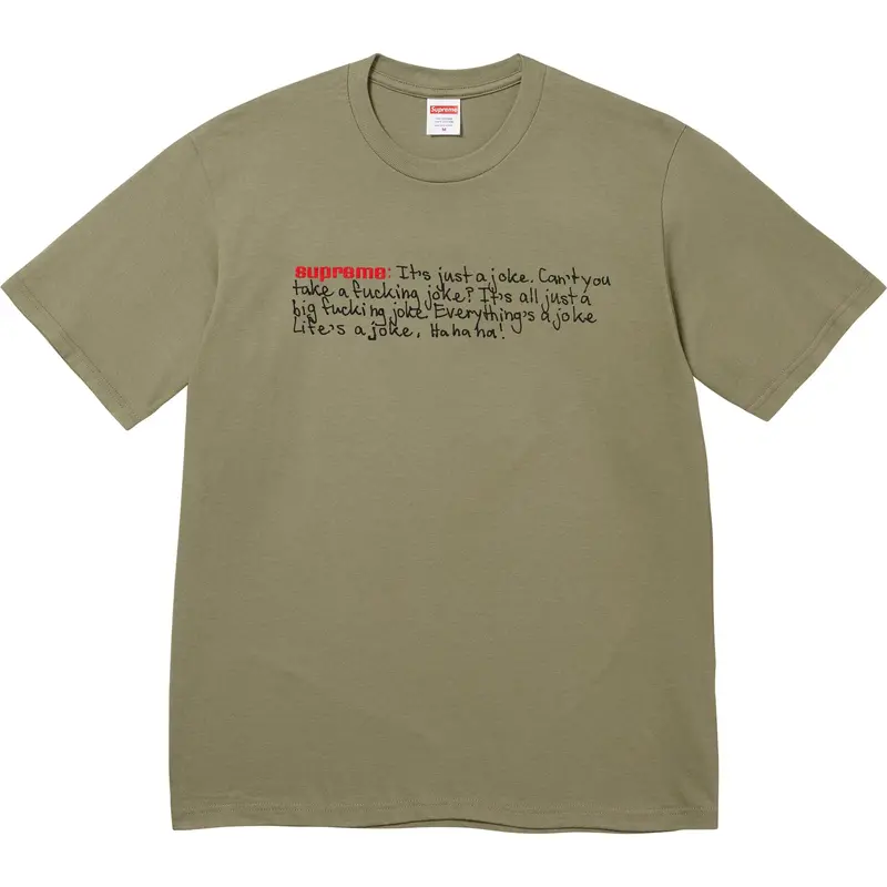 Olive Supreme Joke Graphic T-Shirt