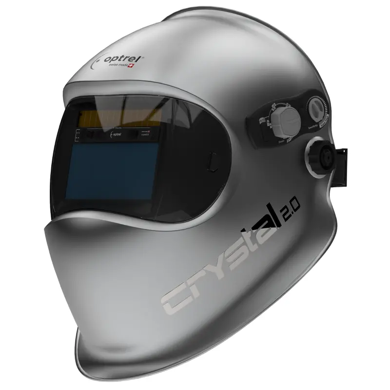 Optrel Crystal 2.0 Welding Helmet – Silver Finish, Model 1006.900