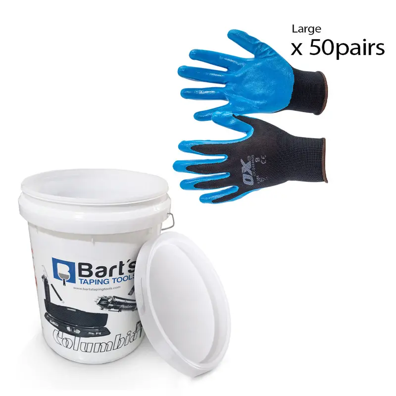 OX Gloves Bulk Pack – 50 Pairs in Convenient Pail Storage