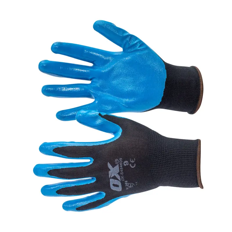 OX Safety Gloves – Polyester-Lined Nitrile for Enhanced Grip and Protection