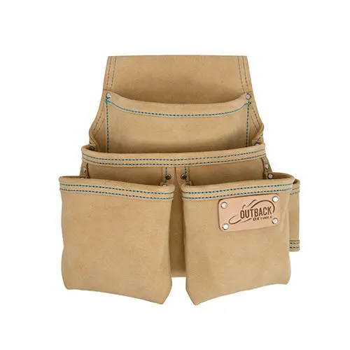 OX Trade 4-Compartment Fastener Pouch – Premium Suede Leather