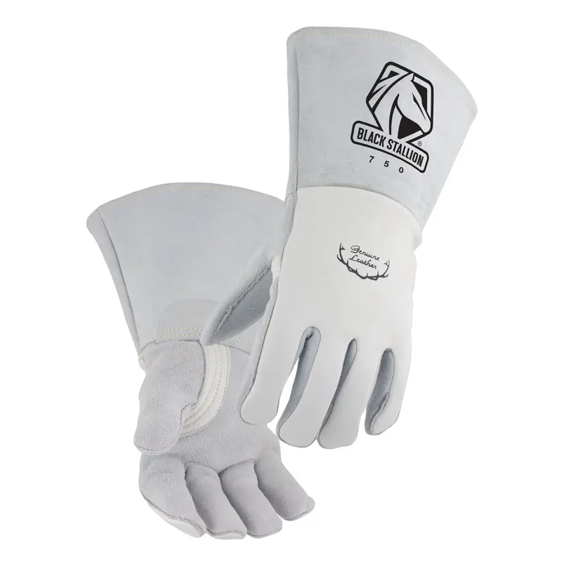 Pearl White Elkskin Stick Glove with Nomex®-Lined Back – 750