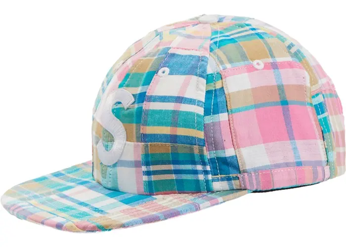 Pink Patchwork Madras S-Logo 6-Panel Cap