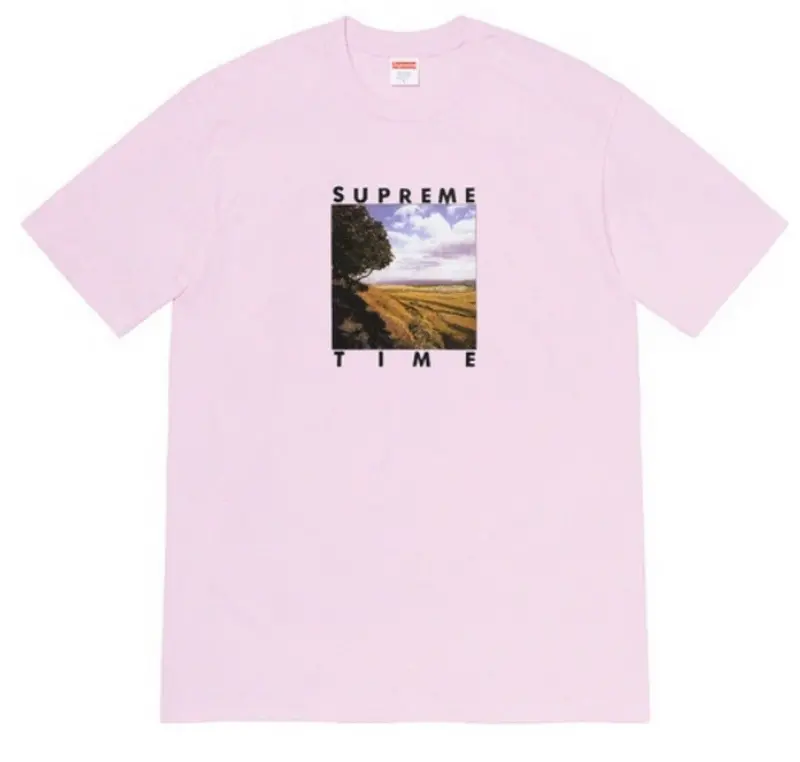Pink ‘Time’ Print T-Shirt – Supreme