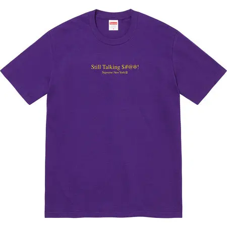 Purple Supreme Still Talking Typography T-Shirt