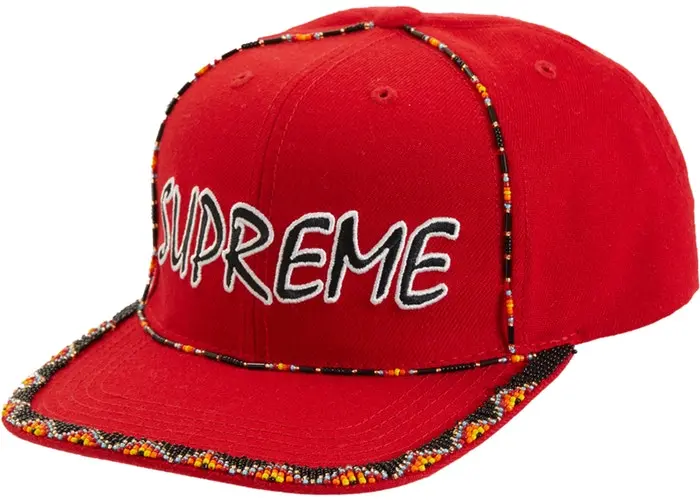 Red Beaded Six-Panel Cap – Premium Stitching