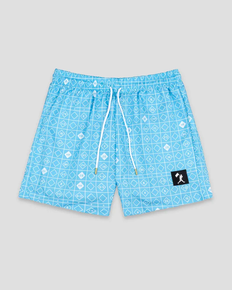 Scorebook-Inspired Swim Trunks