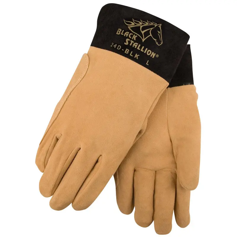 Short-Cuff Deerskin TIG Glove for Improved Dexterity – 24D-BLK