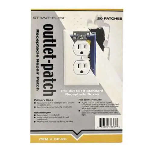 Strait Flex Outlet Wall Patch for Clean Electrical Box Edges
