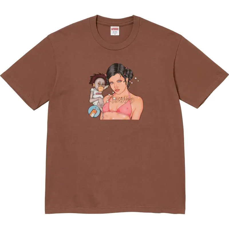 Supreme Angel Graphic T-Shirt – Brown