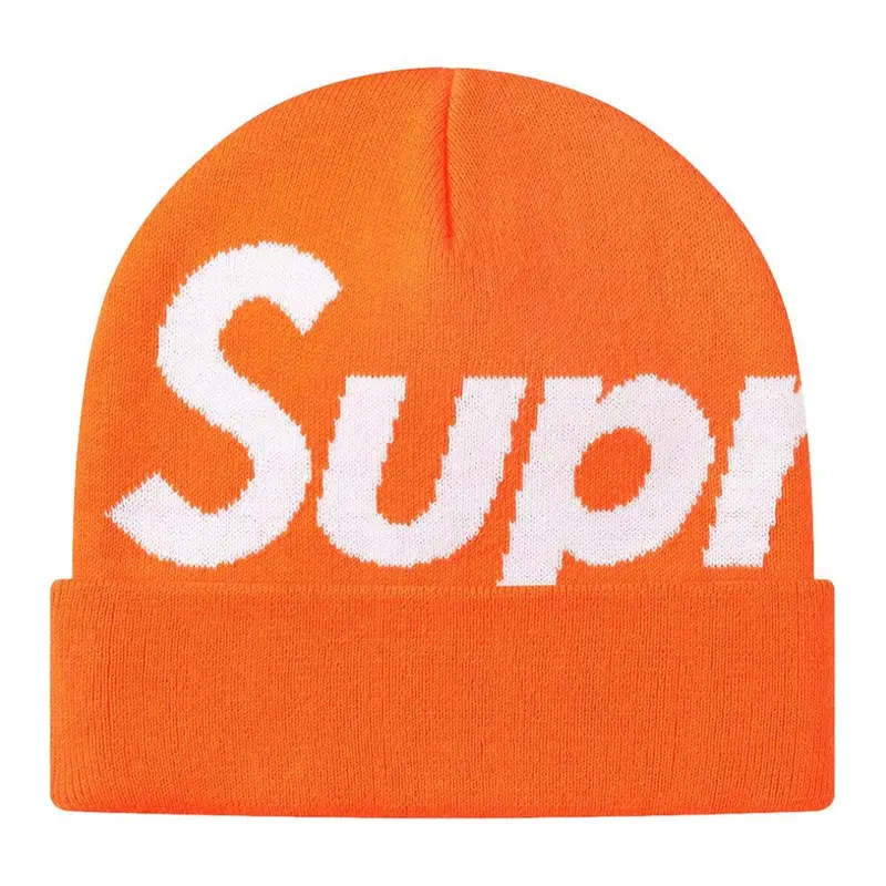 Supreme Big Logo Ribbed Beanie – Orange