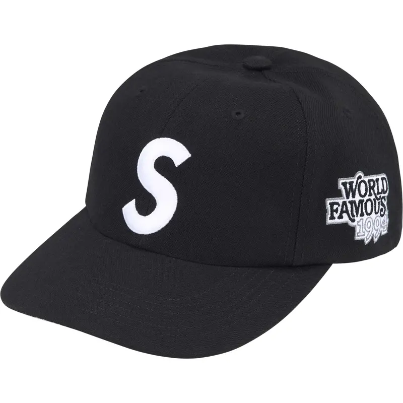Supreme Black 6-Panel Cap with Iconic S Logo