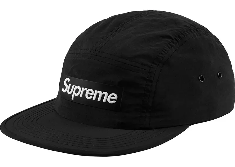 Supreme Black Camp Cap with Raised Logo Patch