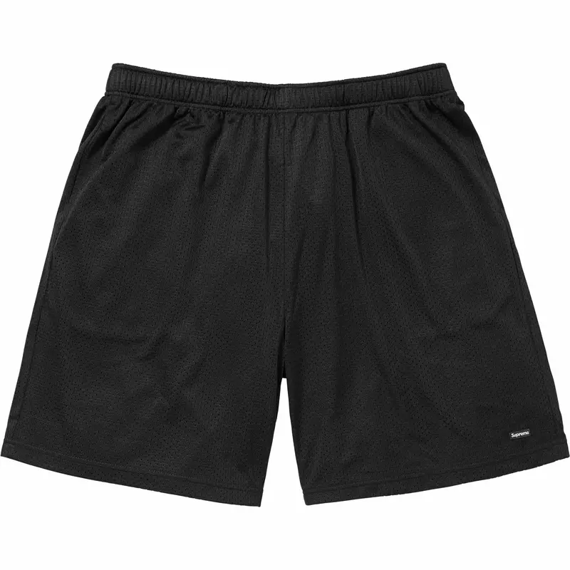 Supreme Black Small Box Baggy Mesh Shorts