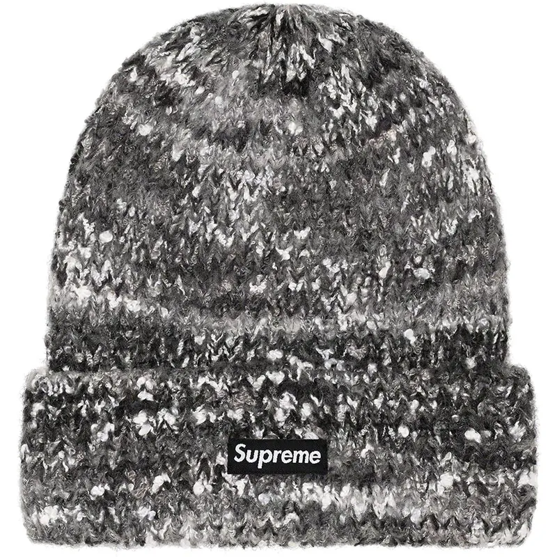 Supreme Black Space-Dye Textured Beanie