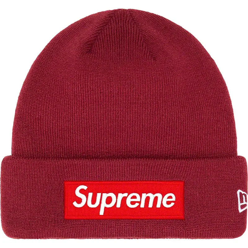 Supreme Cardinal New Era Box Logo Knit Beanie
