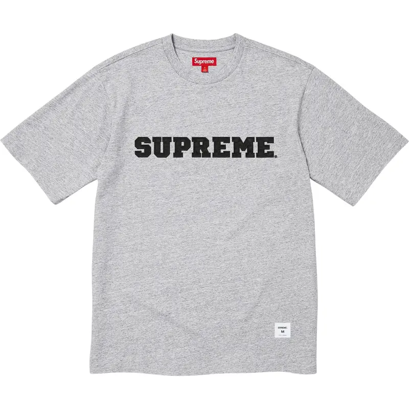 Supreme Collegiate-Applique Short-Sleeve Top – Grey