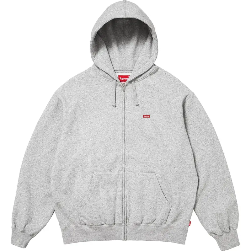 Supreme Fall/Winter 2025 Heather Grey Small Box Zip Hoodie