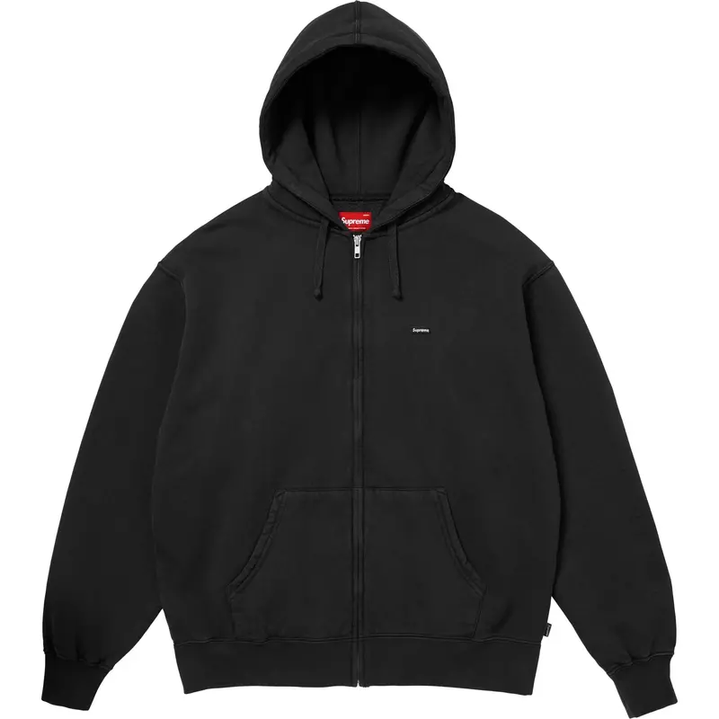 Supreme FW25 Black Small Box Zip-Up Hoodie
