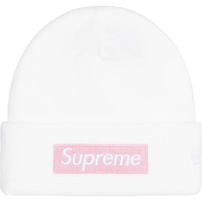 Supreme FW25 New Era Box Logo Beanie – Crisp White