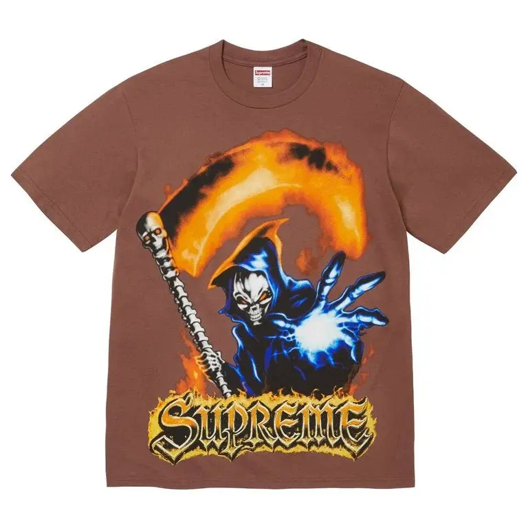 Supreme Grim Reaper Graphic T-Shirt in Brown
