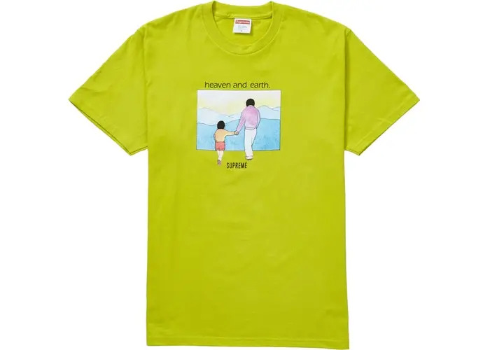 Supreme Heaven and Earth T-Shirt in Sulfur Yellow