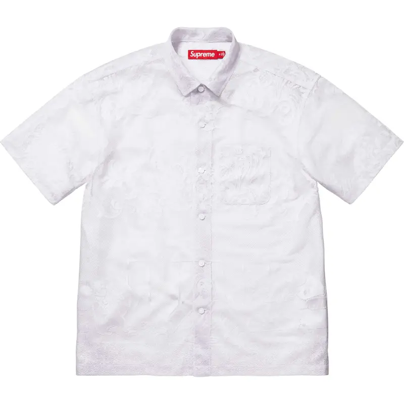 Supreme ‘Last Supper’ Lace Trim Short-Sleeve Shirt – White