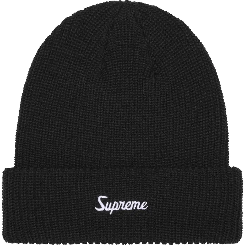 Supreme Loose-Gauge Knit Beanie in Black