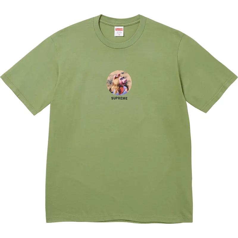 Supreme Moss Green Miss Piggy Collaborative Graphic T-Shirt