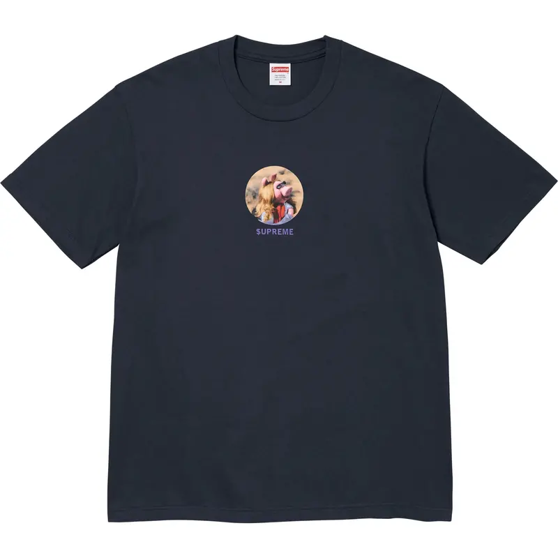 Supreme Navy Miss Piggy Collaborative Graphic T-Shirt