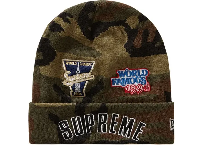 Supreme New Era Championship Beanie – Camo Print