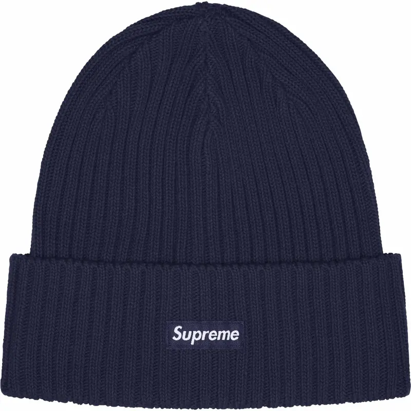 Supreme Overdyed Knit Beanie – Navy Distressed Finish