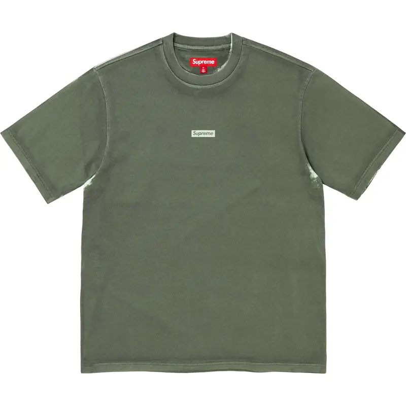 Supreme Overprinted Small Box Short-Sleeve Top in Olive