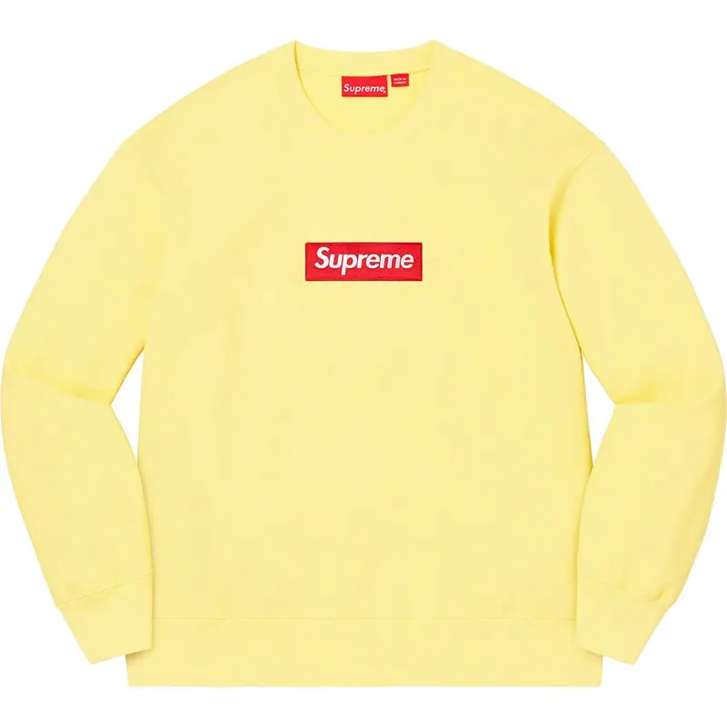 Supreme Pale Yellow Box Logo Sweatshirt