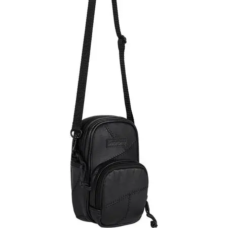 Supreme Patchwork Leather Crossbody Shoulder Bag in Black