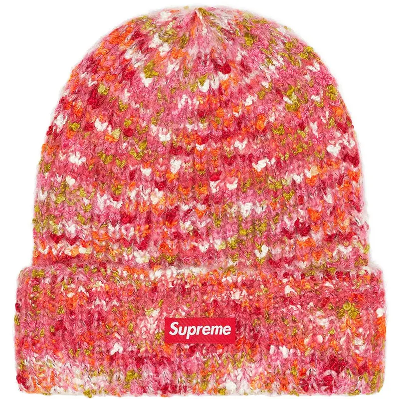 Supreme Red Space-Dye Ribbed Beanie