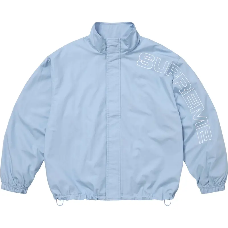 Supreme Spellout Track Jacket in Light Blue Ripstop